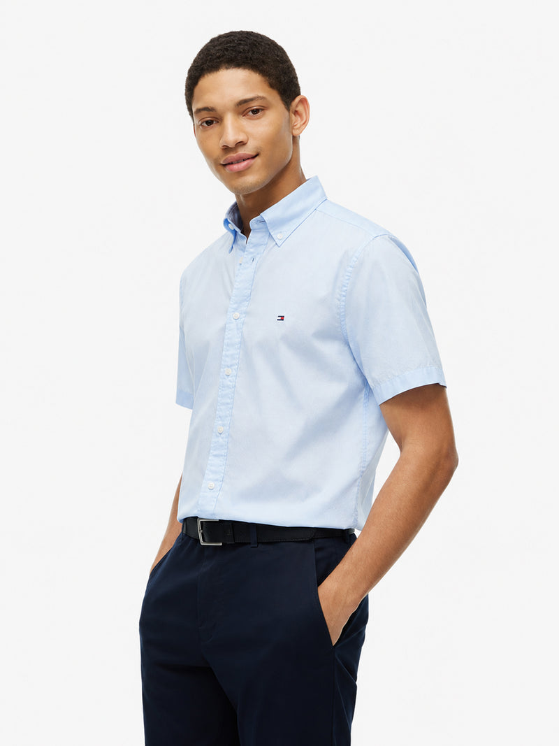 Regular Fit Solid Seersucker Shirt