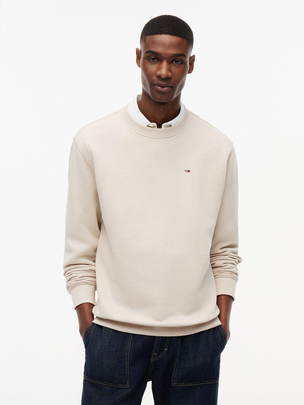 Regular Fit Brushed Fleece Crew Neck Sweatshirt