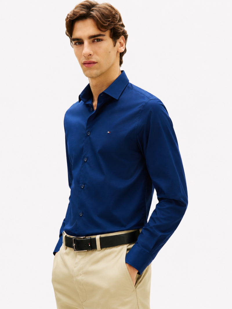 Slim Fit Solid Poplin Shirt