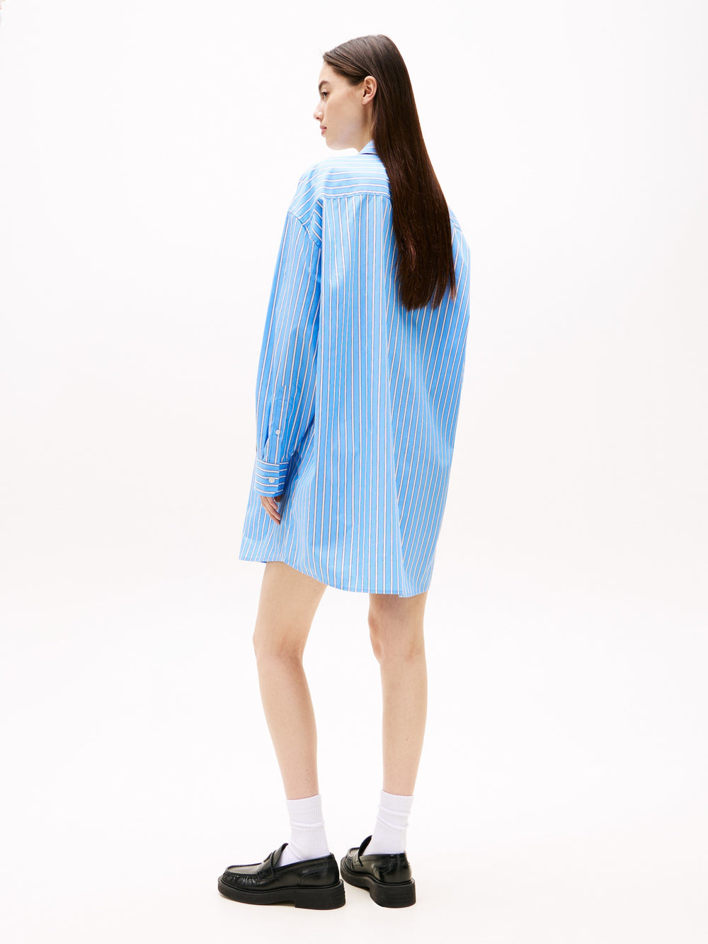 Full Sleeve Stripe Poplin Shift Dress