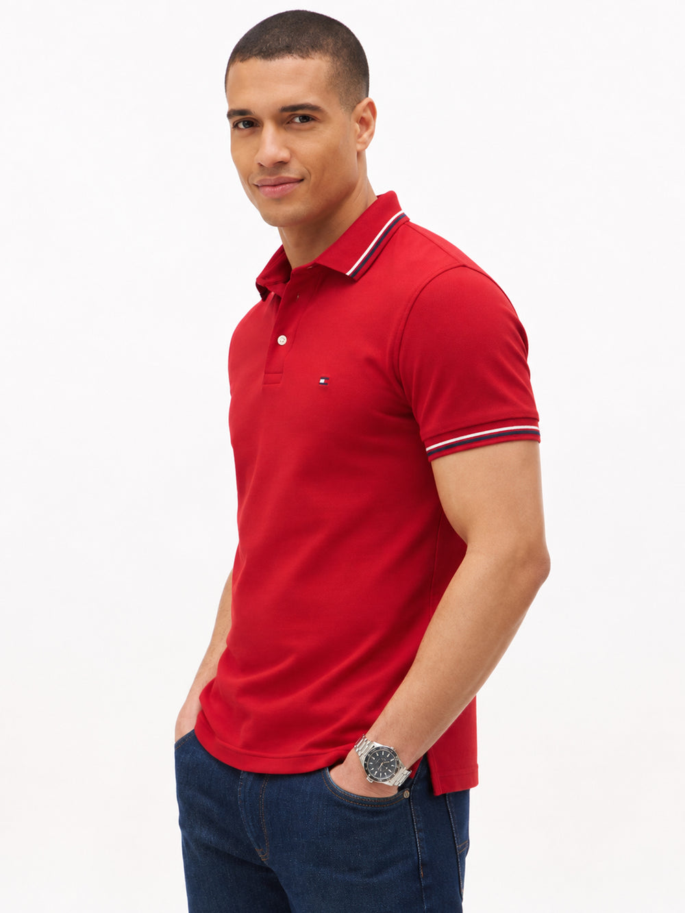 Slim Fit Collar Tipped Polo