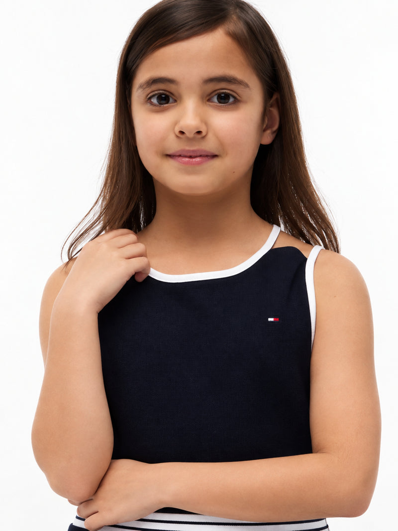 Kids Long-Sleeve Solid Knit Skater Dress