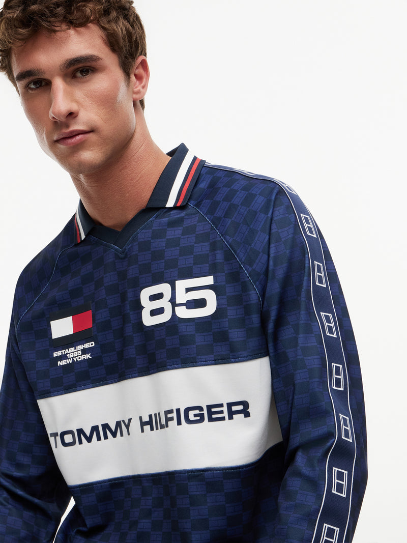 Relaxed Fit Printed Rugby Polo
