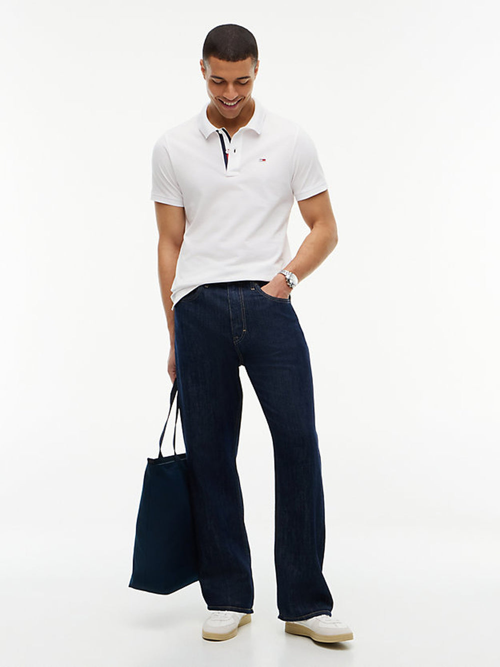 Slim Fit Contrast Placket Polo