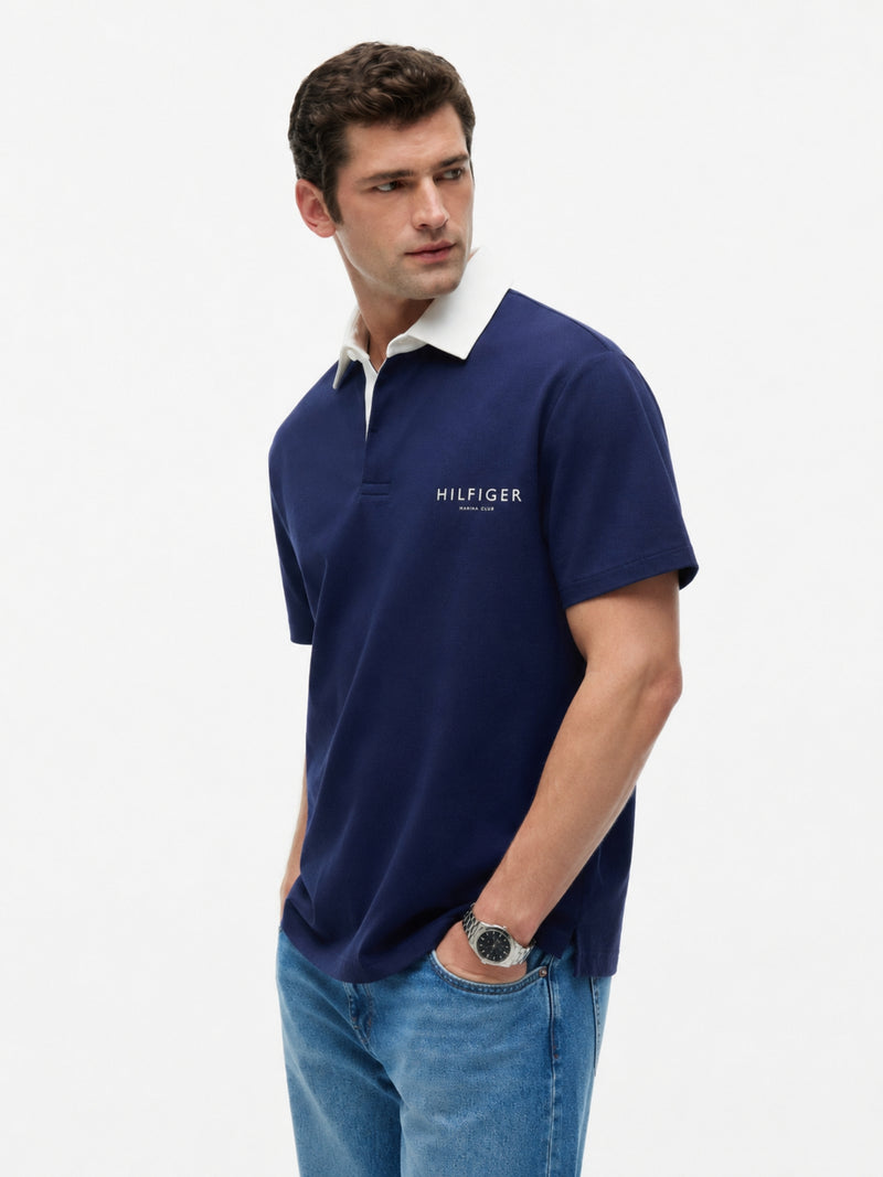 Contrast Collar Rugby Polo