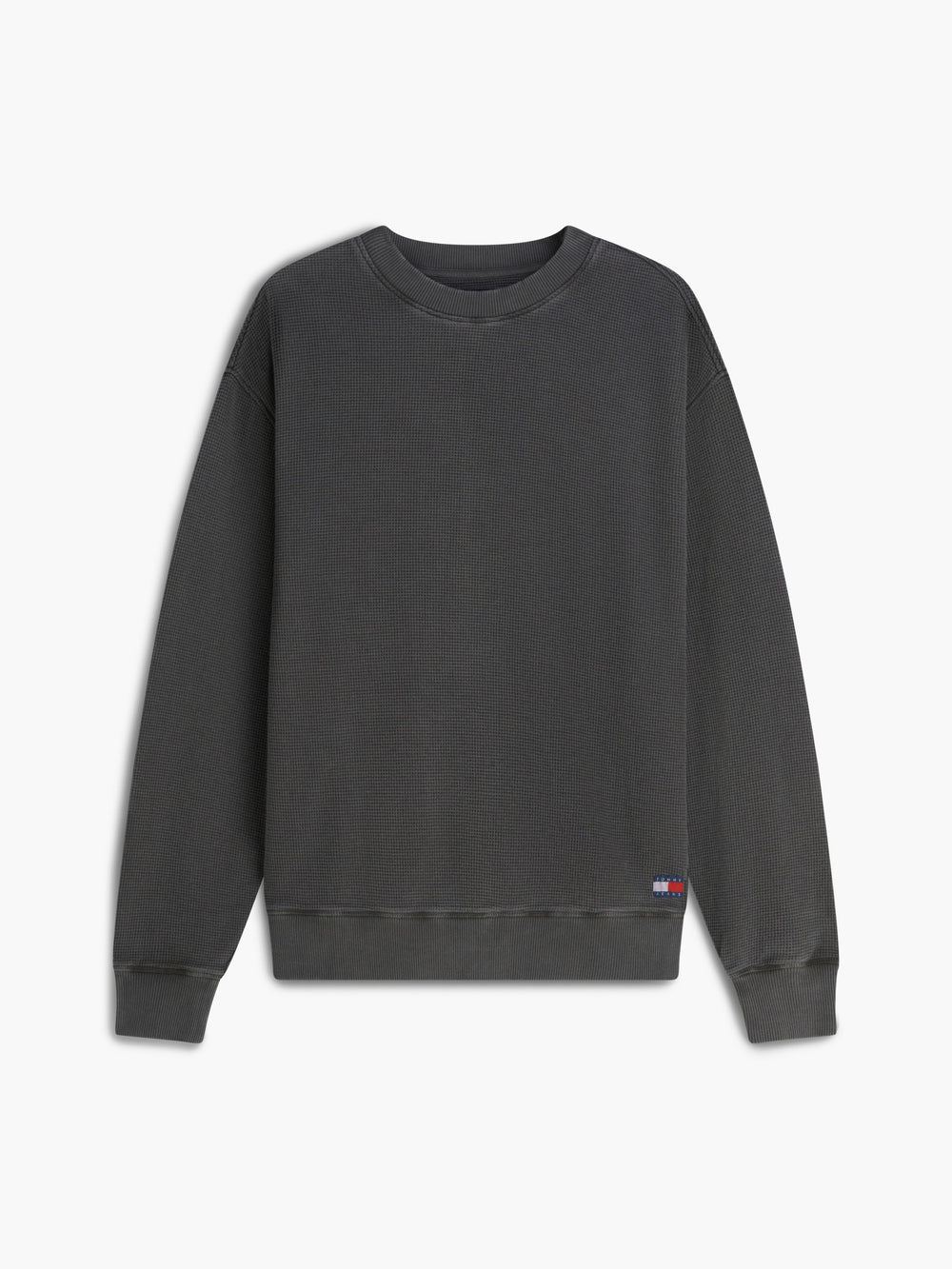 Relaxed Fit Waffle Crew Neck Sweatshirt