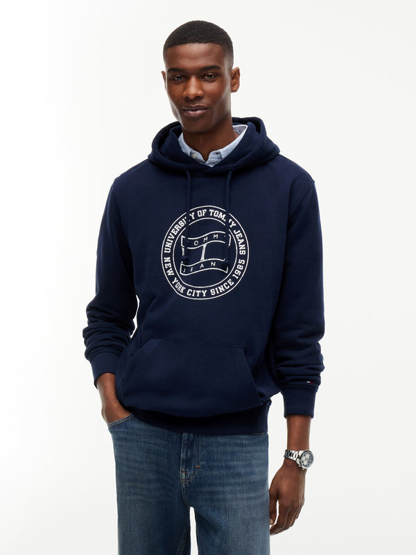 Regular Fit Diagonal Terry Hooded Sweatshirt