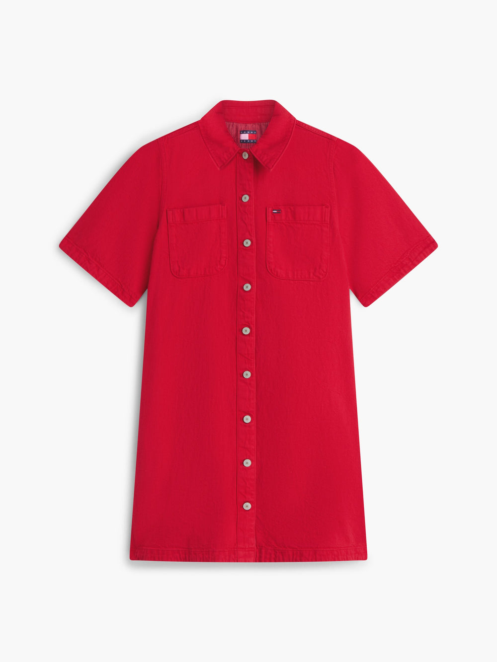 Half Sleeve Solid Cotton A-Line Dress