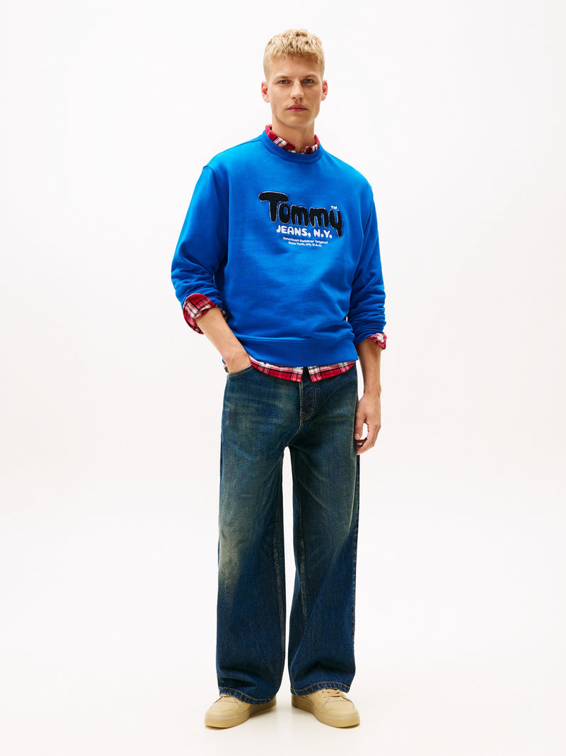 Relaxed Fit Terry Crew Neck Sweatshirt