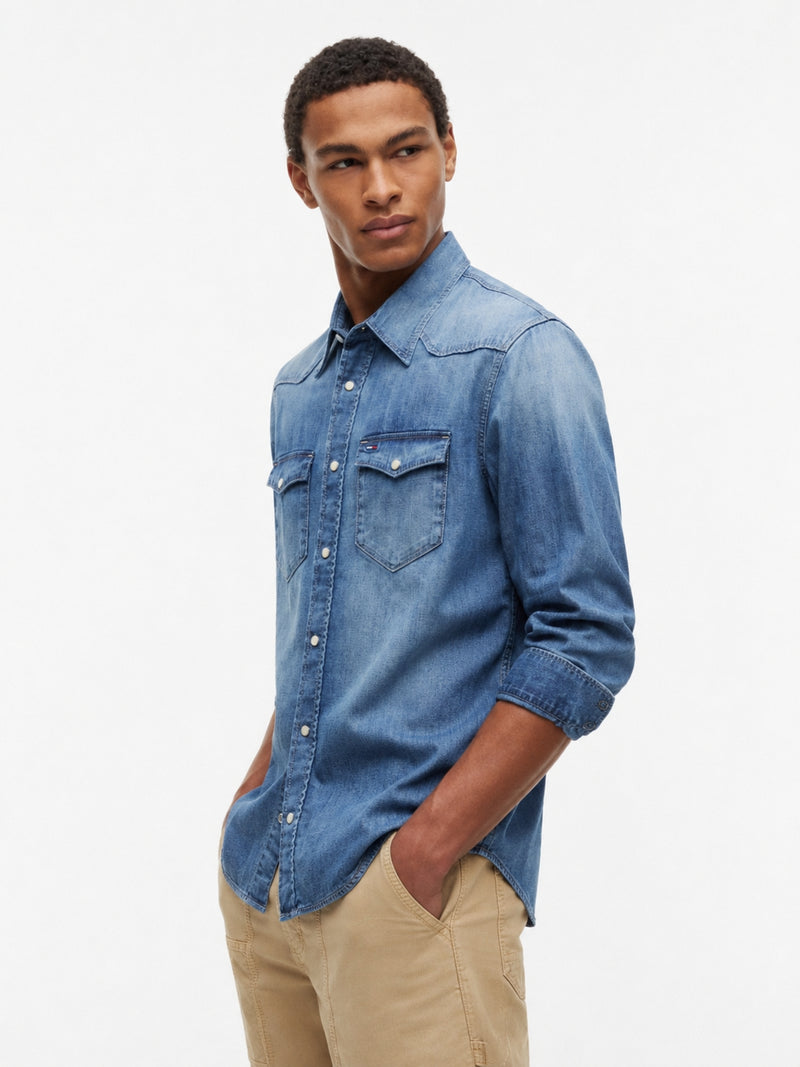 Regular Fit Washed Denim Shirt