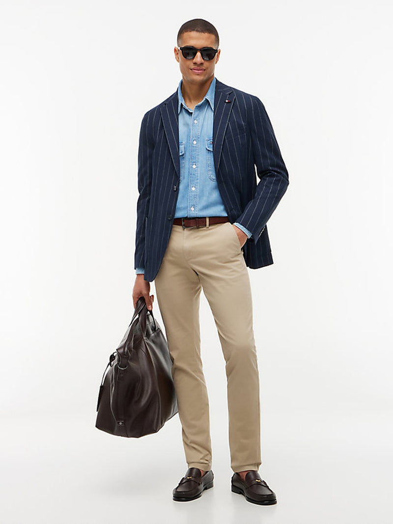 Men Slim Tapered Fit 1985 Cotton Trouser
