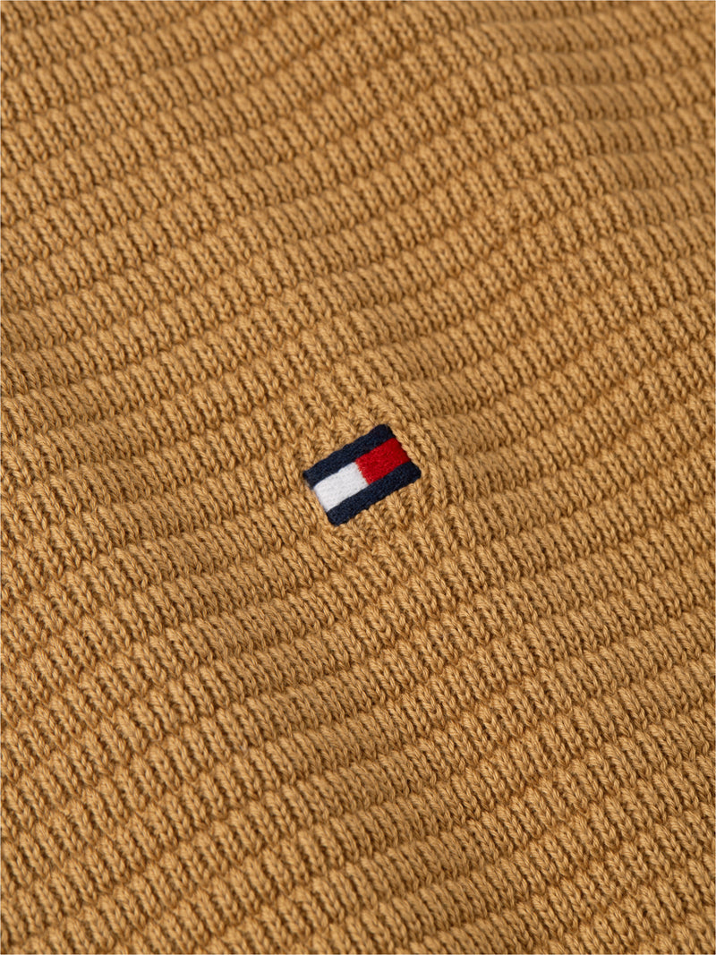 1/4 Zip Textured Solid Sweater
