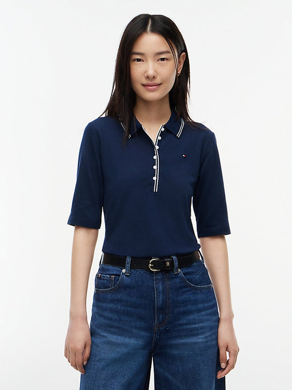 Solid Slim Fit Half Sleeve Lyocell Pique Polo