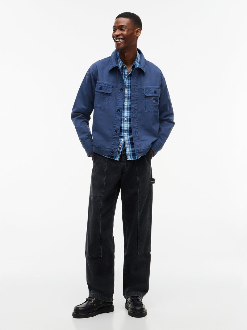 Oversized Fit Solid Overshirt Shirt