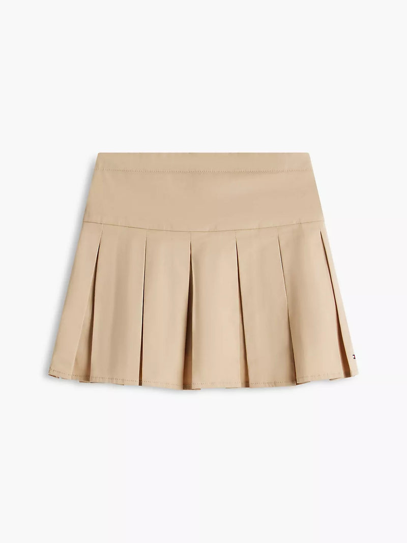 Girls Solid Pleated Skirt