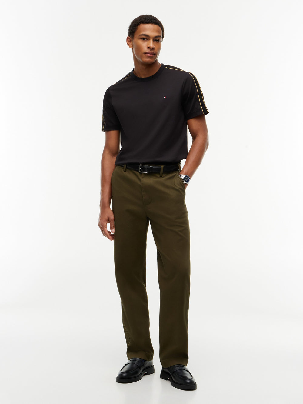 Regular Fit Sleeve Taped Interlock Tshirt