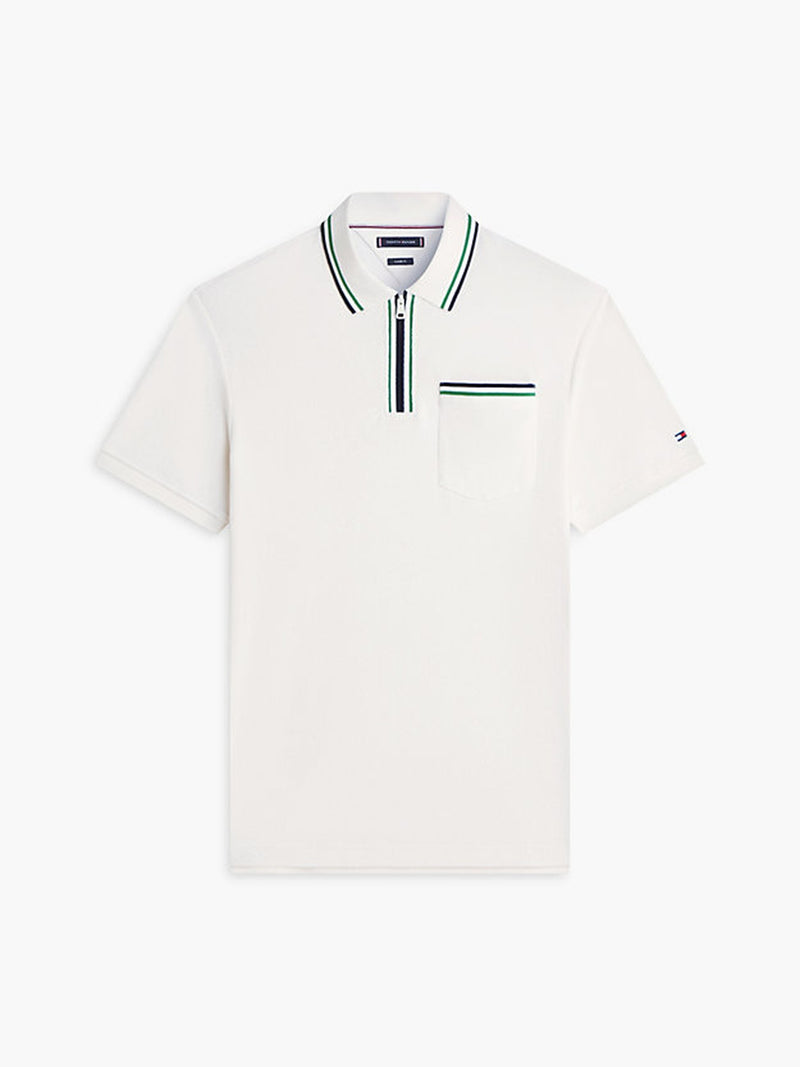 Quarter Zip Collar Tipped Polo