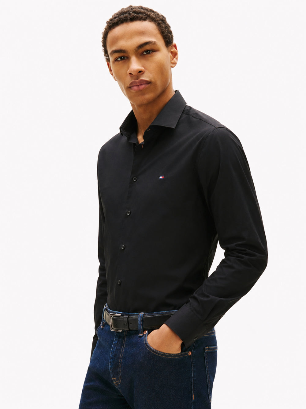 Slim Fit Solid Poplin Shirt