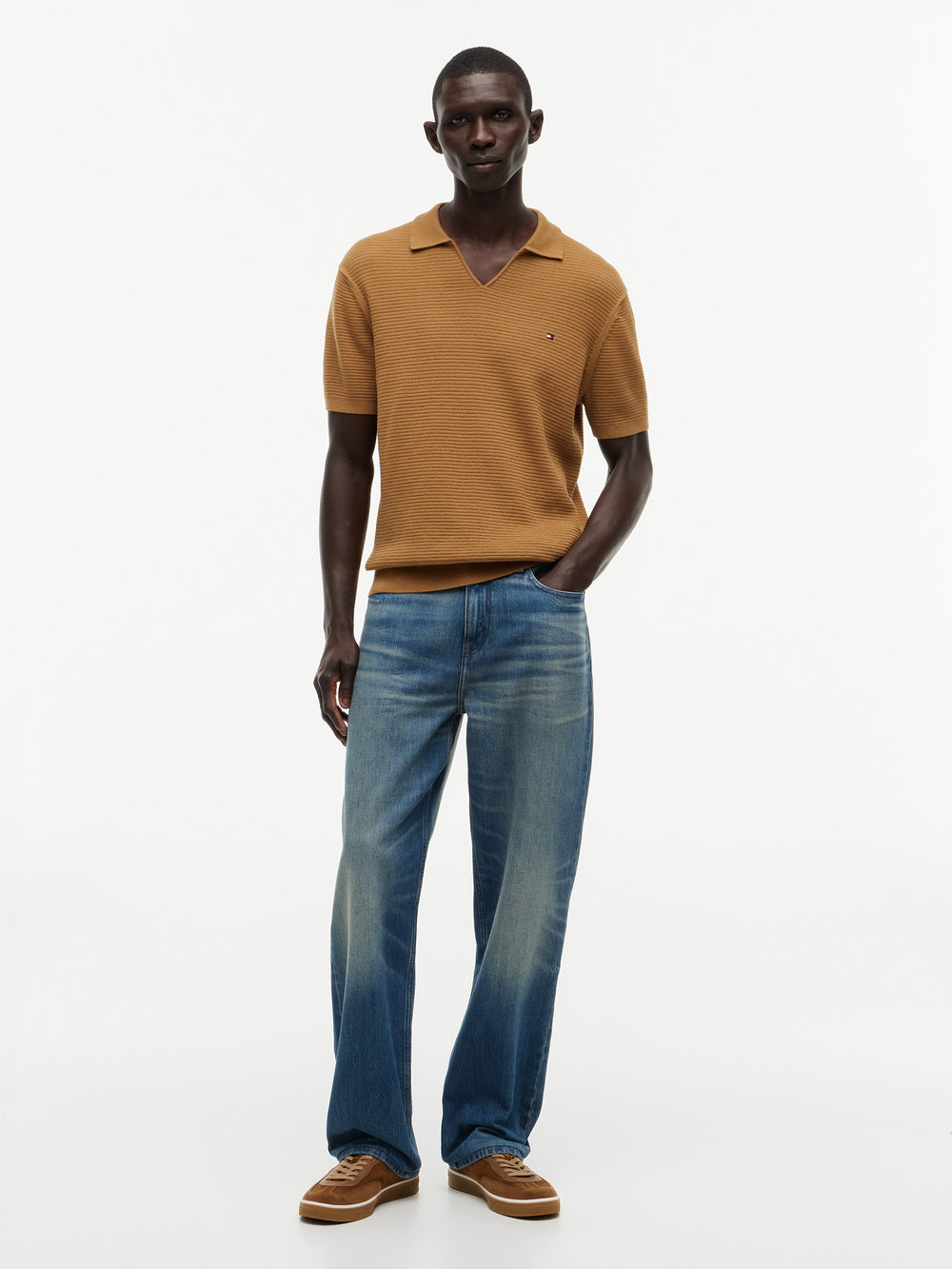 Regular Fit Flat Knit Polo