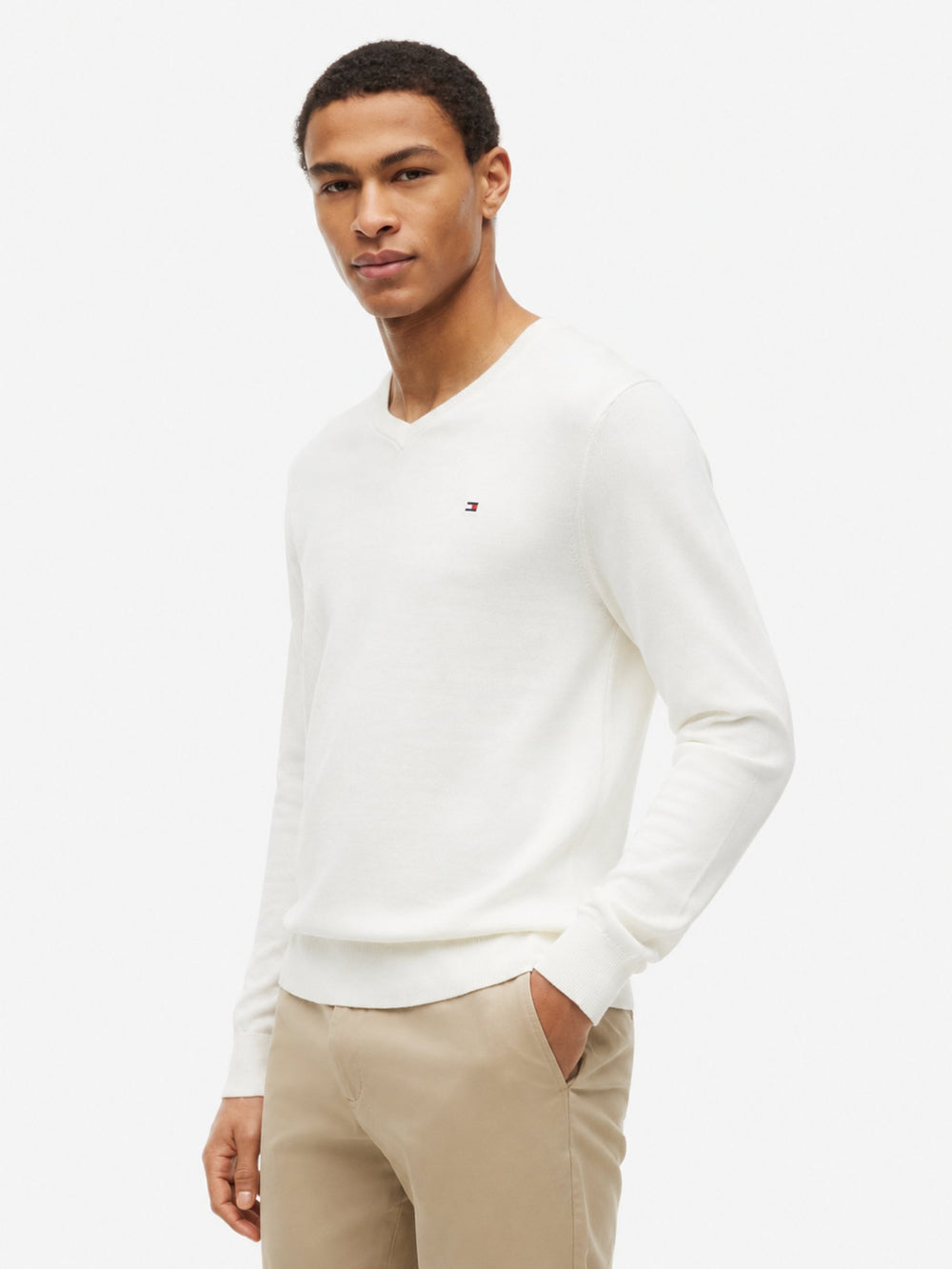 V Neck Solid Sweater