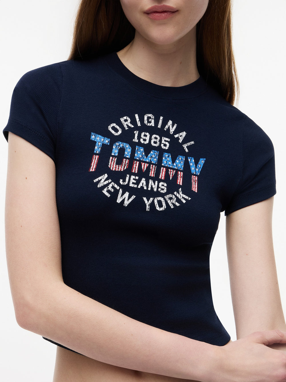 Solid Slim Fit Half Sleeve Ribbed T-Shirt