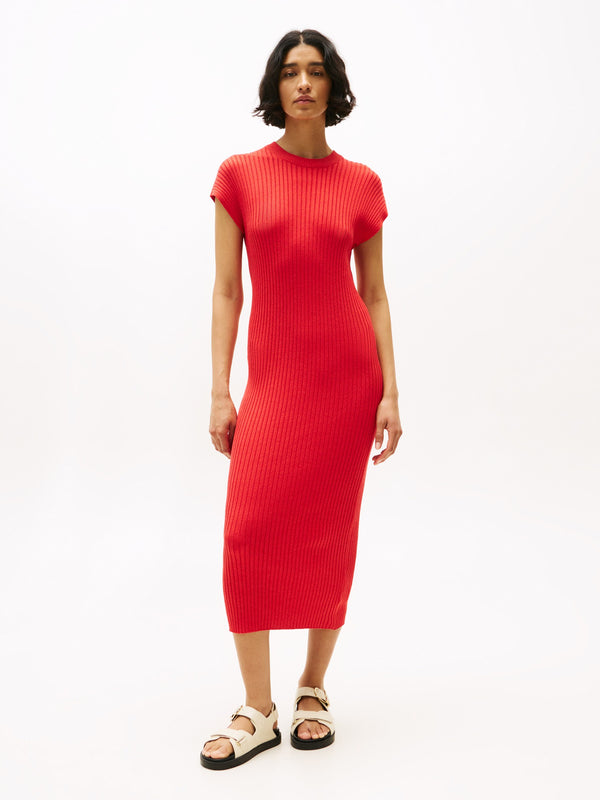 Short Sleeve Solid Viscose Bodycon Dress
