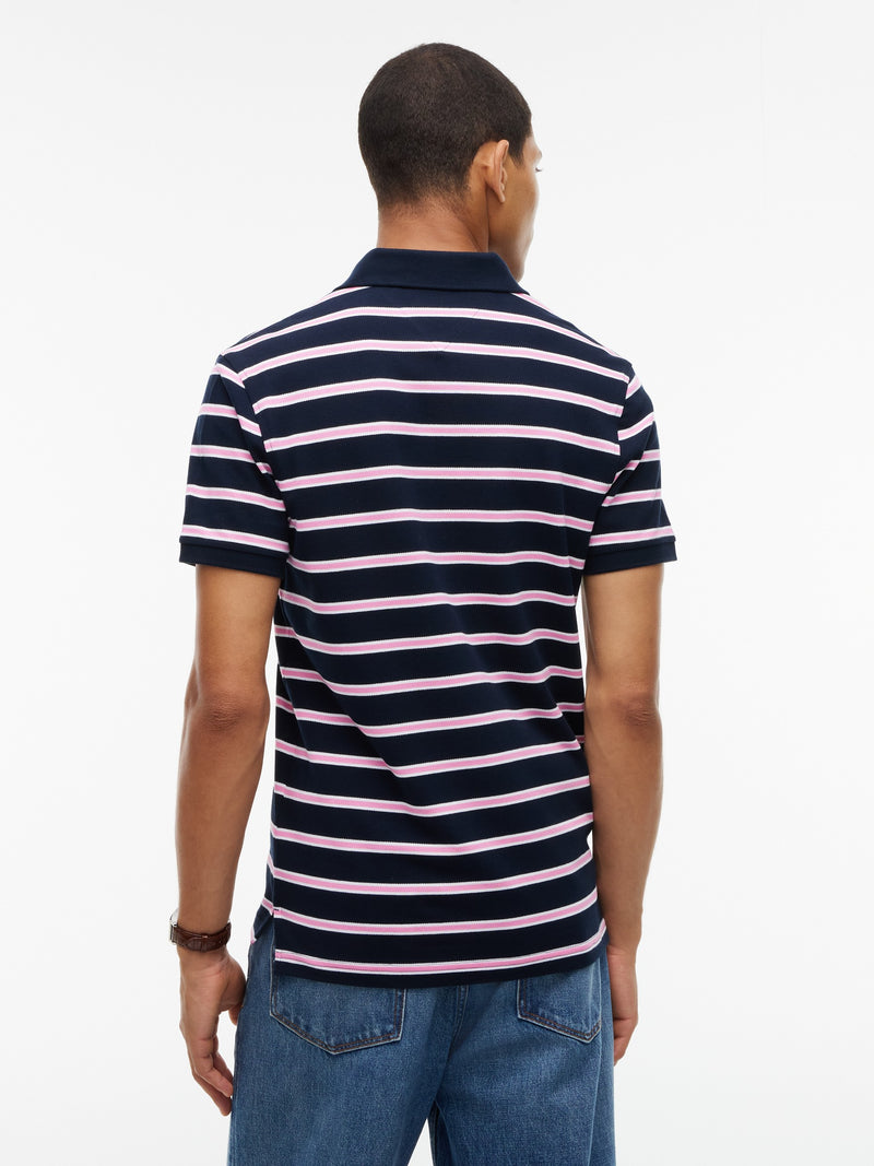 Slim Fit Striped Pique Polo