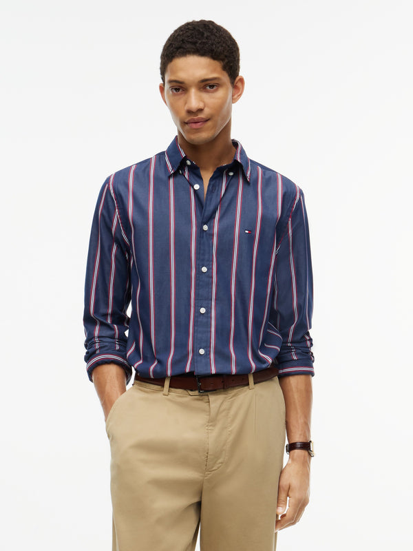 Regular Fit Stripe Poplin Shirt