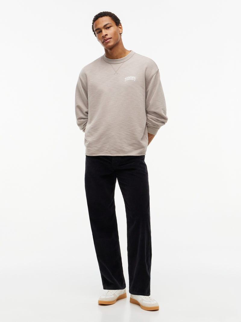 Relaxed Fit Terry Crew Neck Sweatshirt