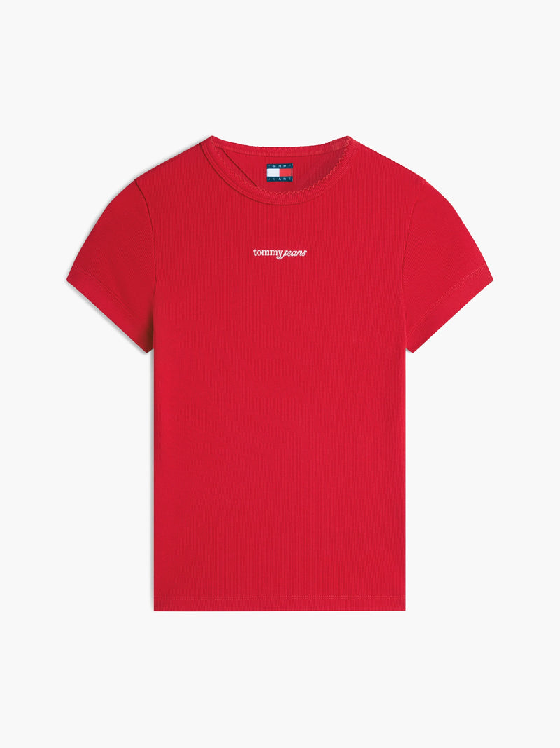 Solid Slim Fit Half Sleeve Ribbed T-Shirt