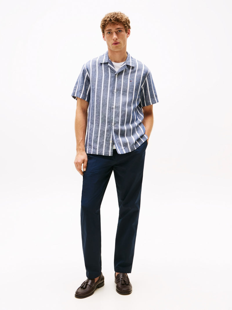 Men Regular Tapered Fit Pleated Ripstop Trouser