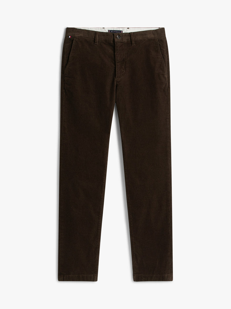 Men Slim Straight Fit Corduroy Trouser