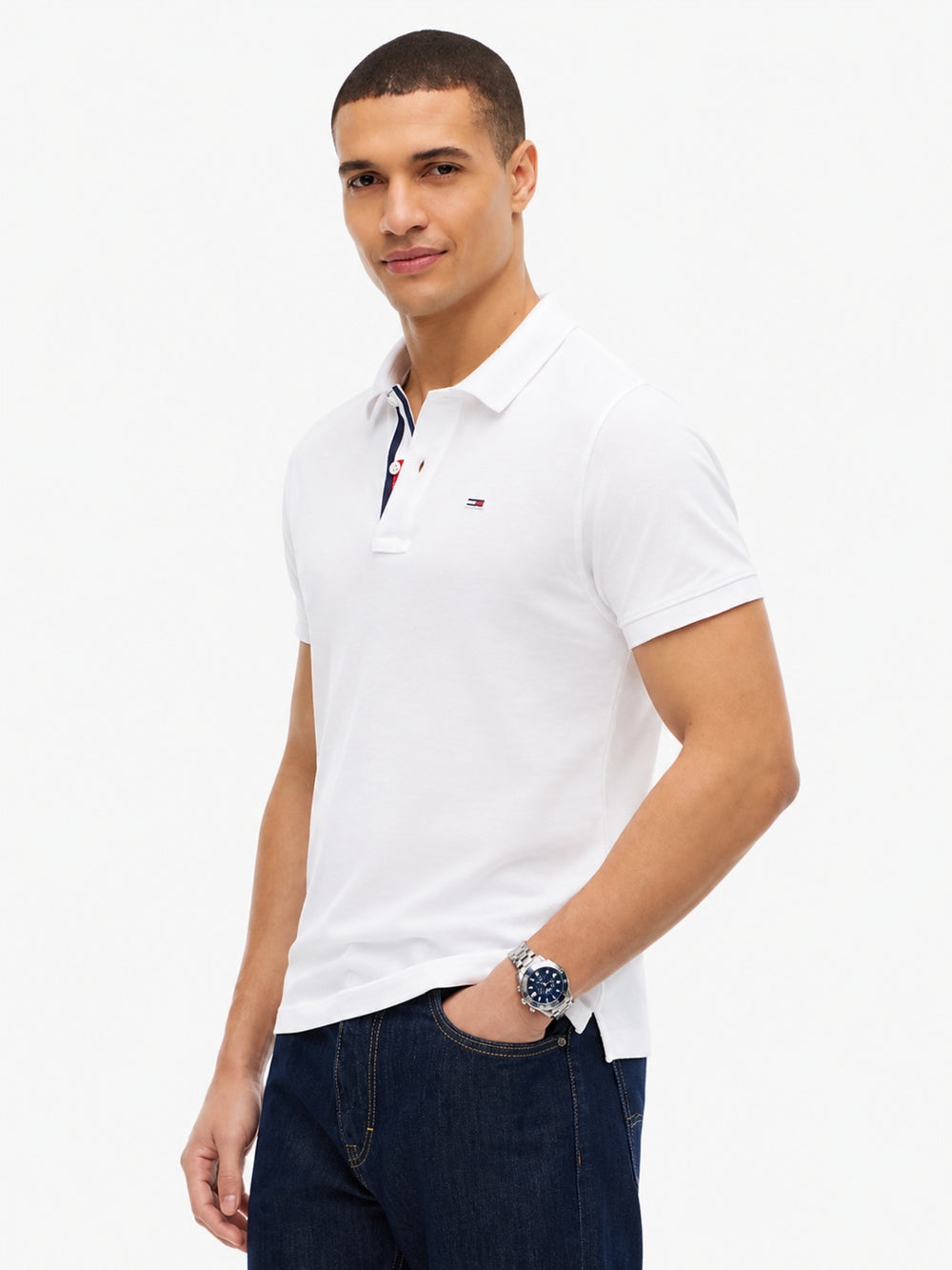 Slim Fit Contrast Placket Polo