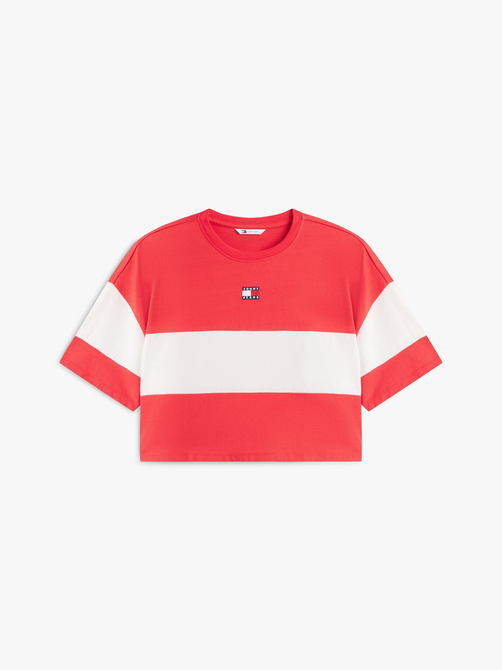 Striped Cropped Fit Half Sleeve Cotton Jersey T-Shirt