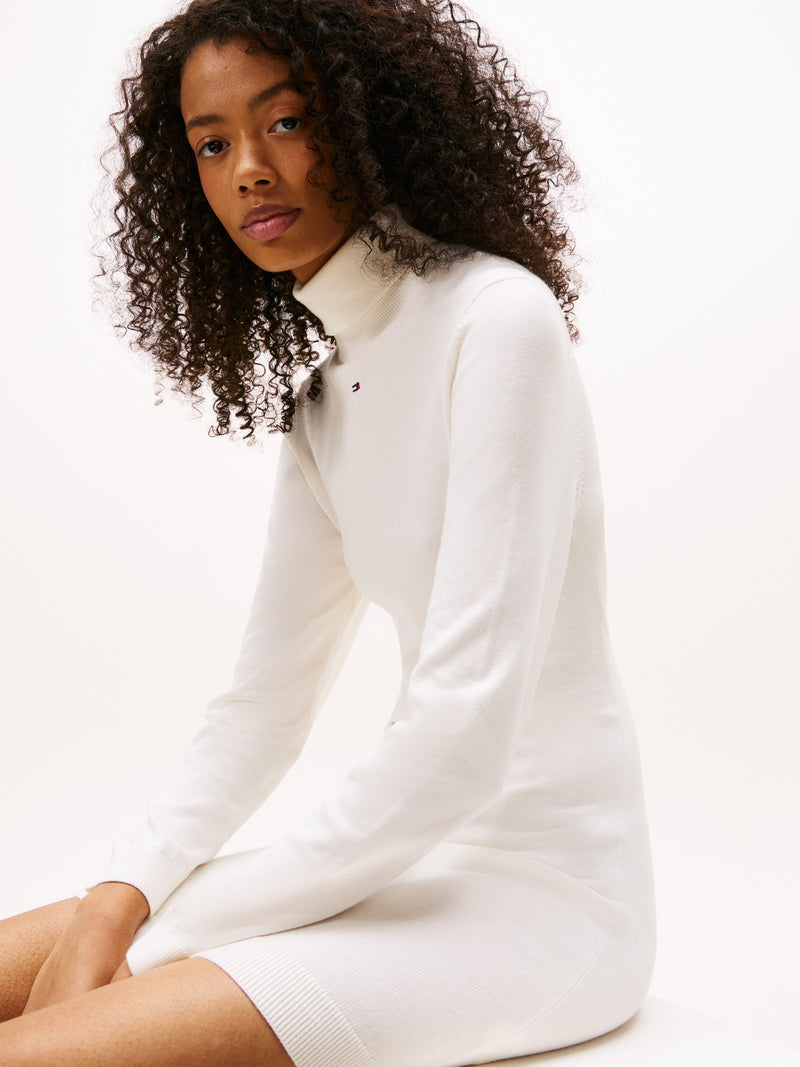 Full Sleeve Solid Sweater Bodycon Dress