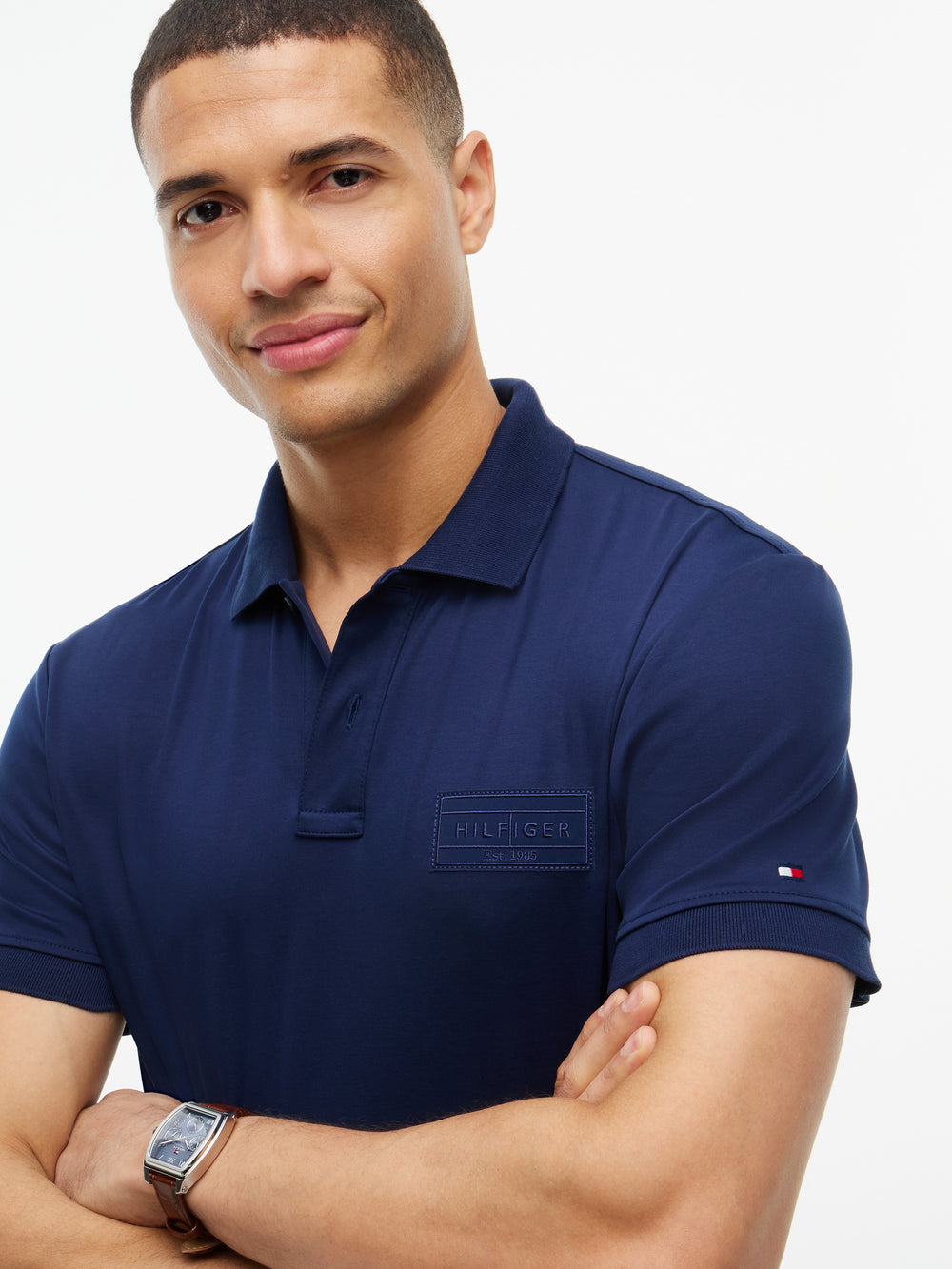 Regular Fit Tonal Graphic Interlock Polo