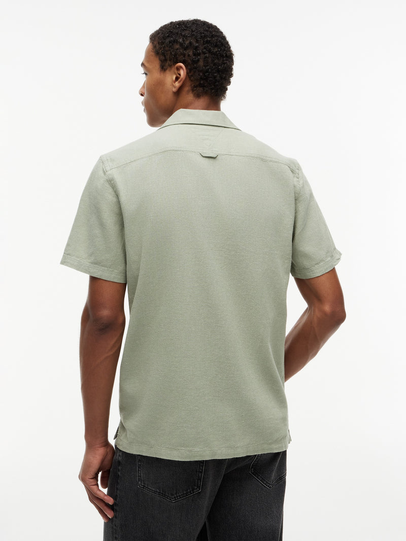 Regular Fit Solid Linen Blends Shirt