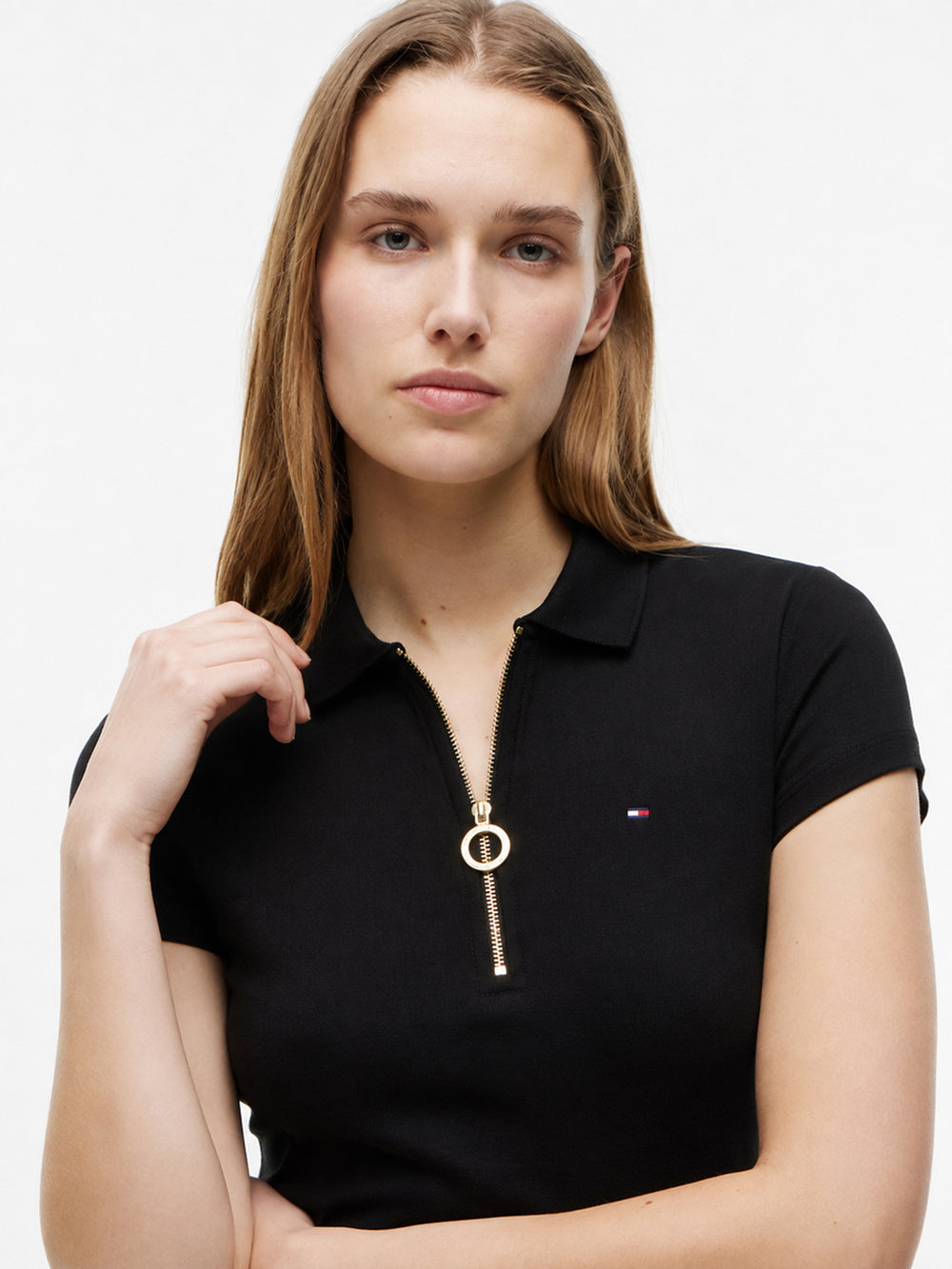 Solid Slim Fit Half Sleeve Ribbed Polo