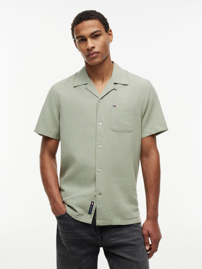 Regular Fit Solid Linen Blends Shirt