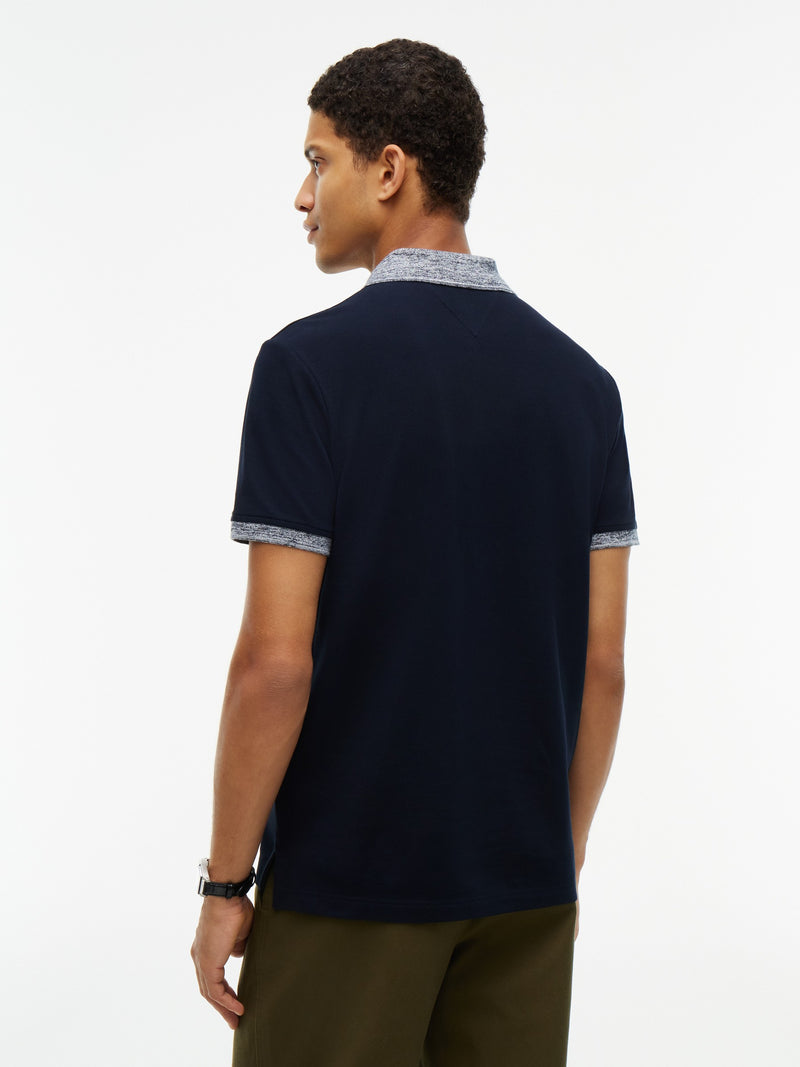 Regular Fit Pique Melange Collar Polo