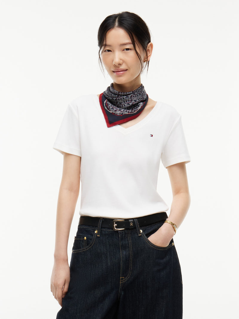 Solid Slim Fit Half Sleeve Ribbed T-Shirt