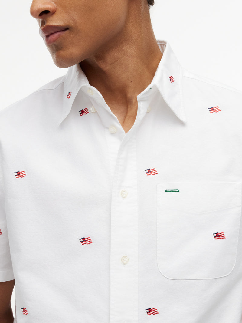 Relaxed Fit Print Oxford Shirt