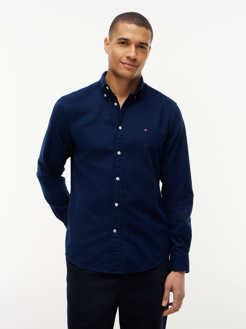 Regular Fit Solid Flannel Shirt