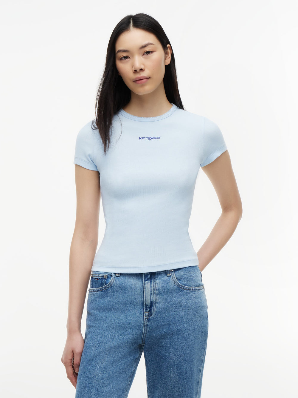 Solid Slim Fit Half Sleeve Ribbed T-Shirt