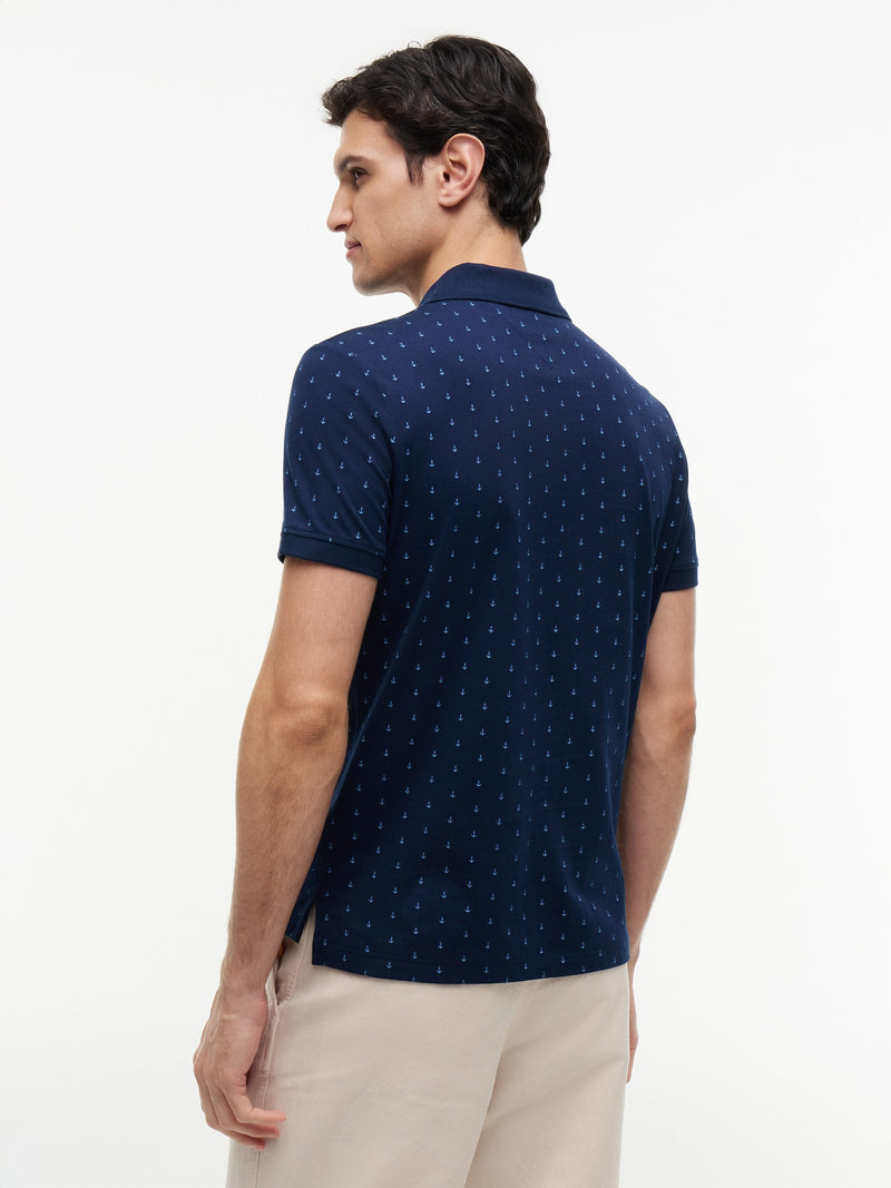 Regular Fit Printed Interlock Polo