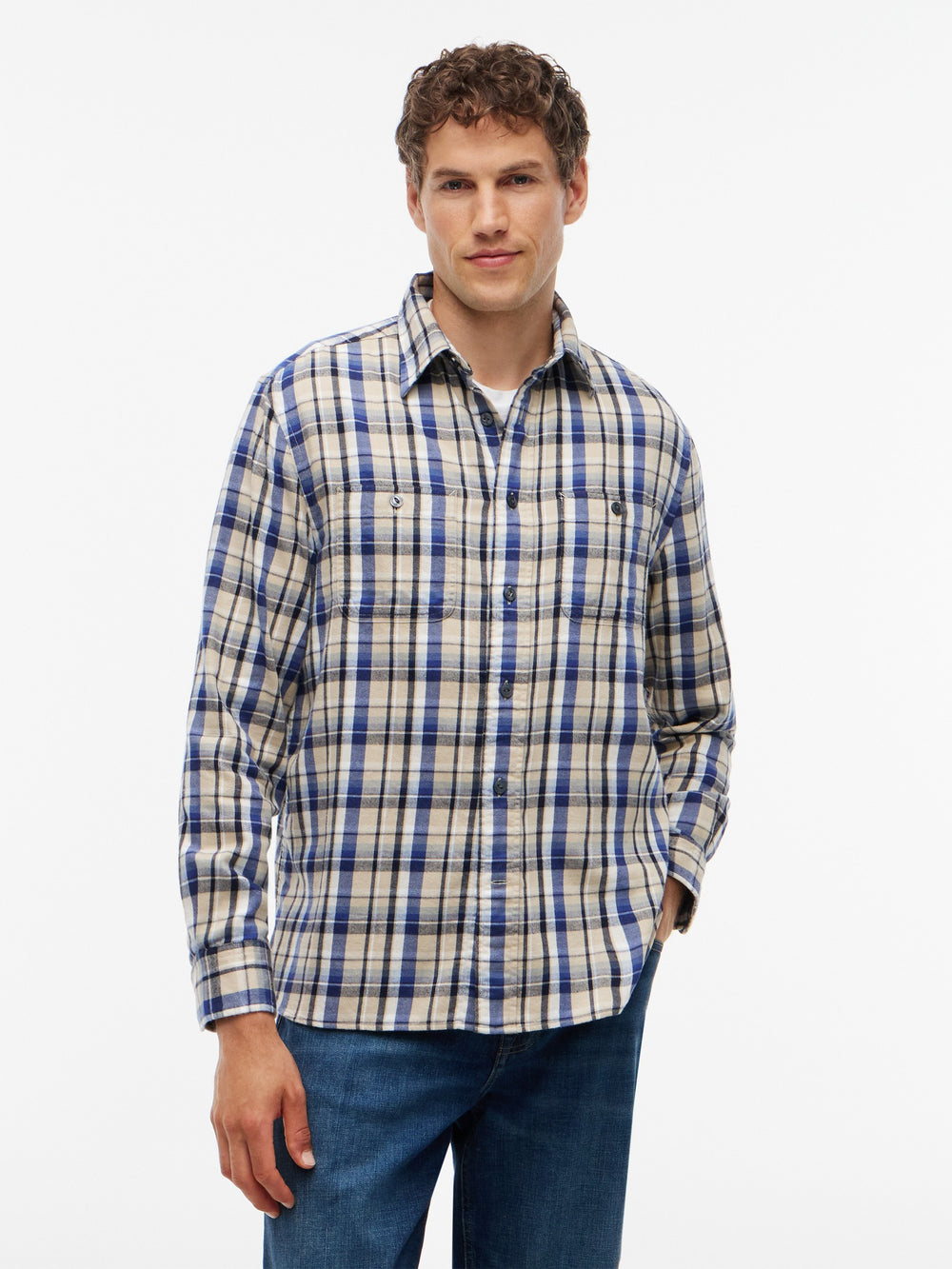 Boxy Fit Check Flannel Shirt