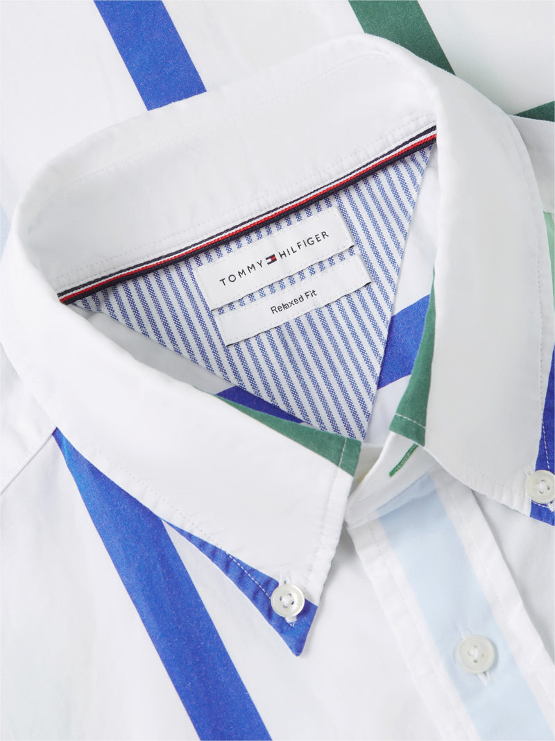 Boxy Fit Stripe Poplin Shirt