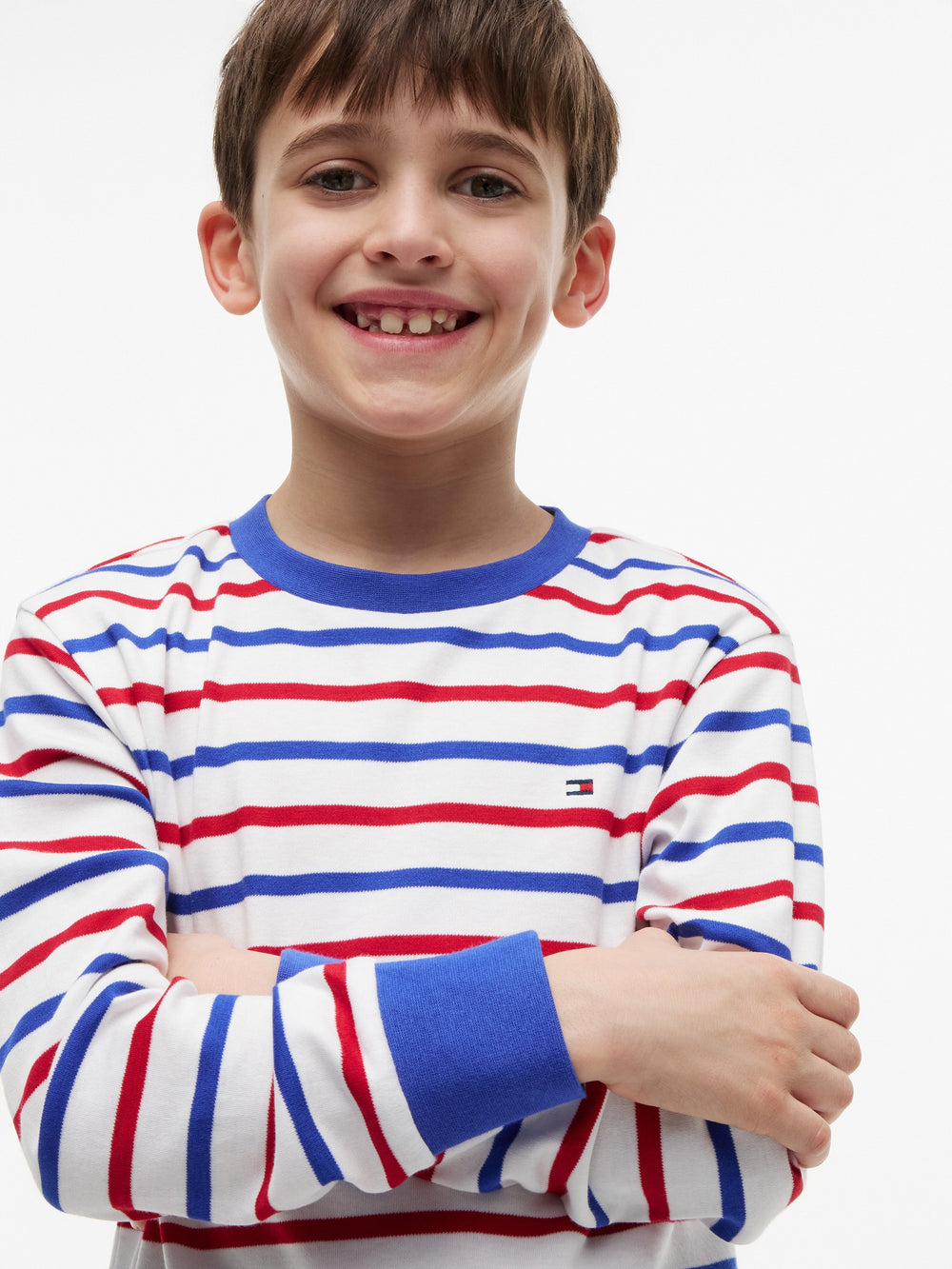 Kids Long-Sleeve Stripe Interlock T-Shirt