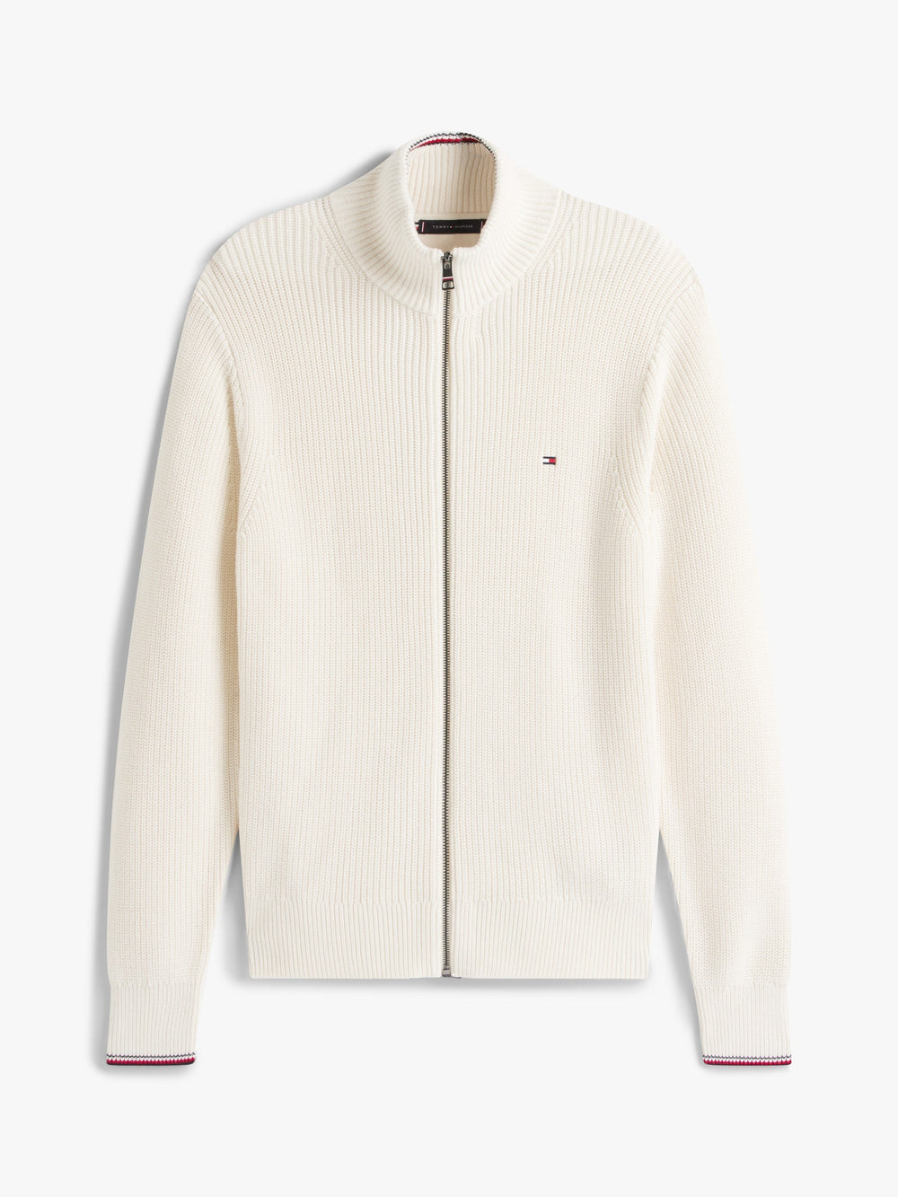 Zip Thru Cable Knit Sweater
