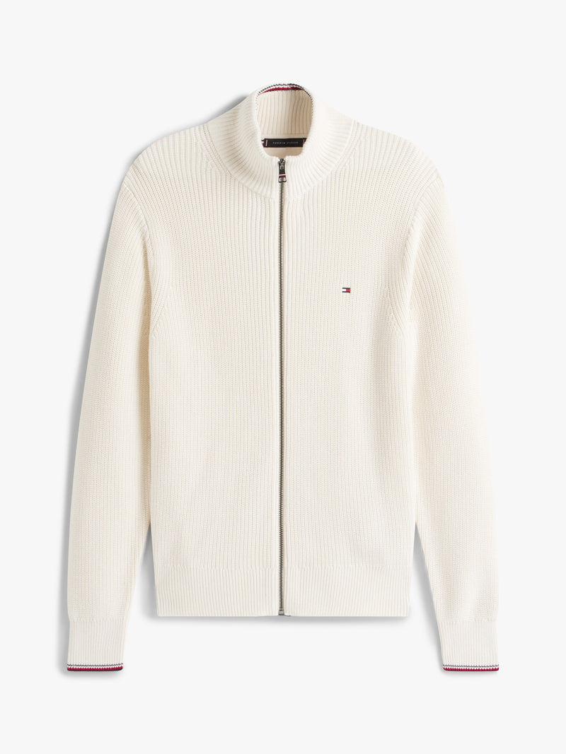 Zip Thru Cable Knit Sweater